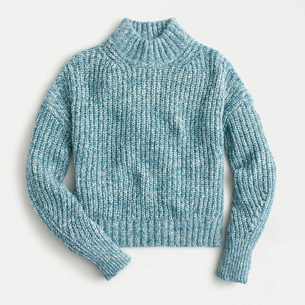 NWT J. Crew Mock Neck Donegal Knit Sweater
